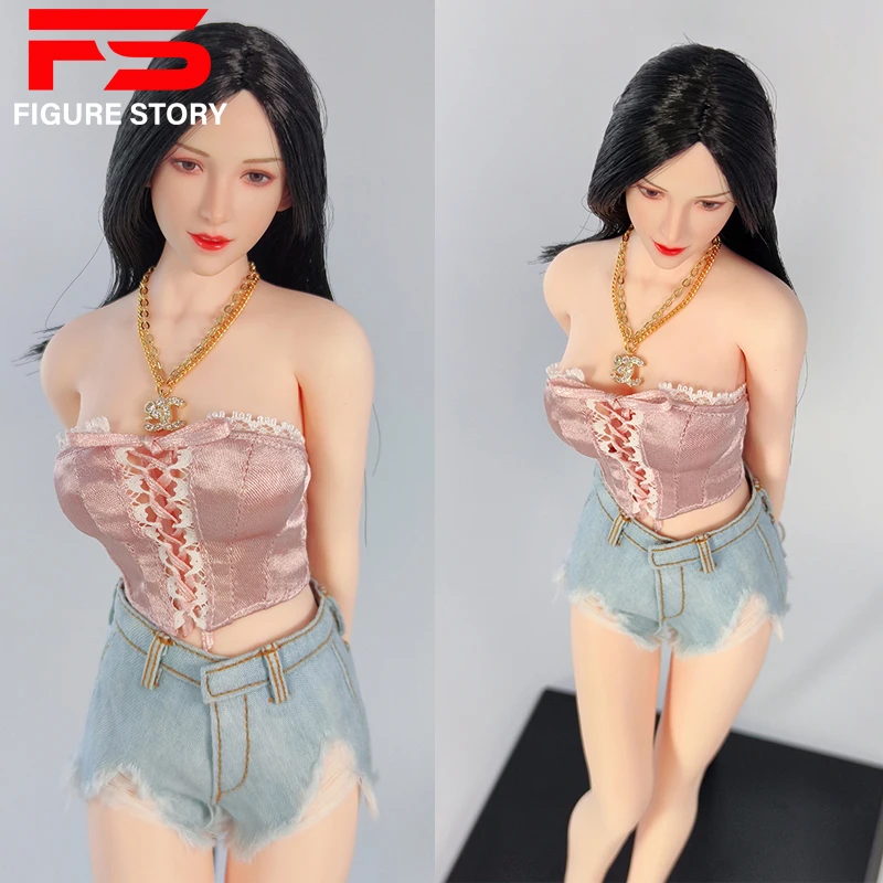 

1/6 scale female dolls clothes corset Denim shorts fit 12'' action figrue body model
