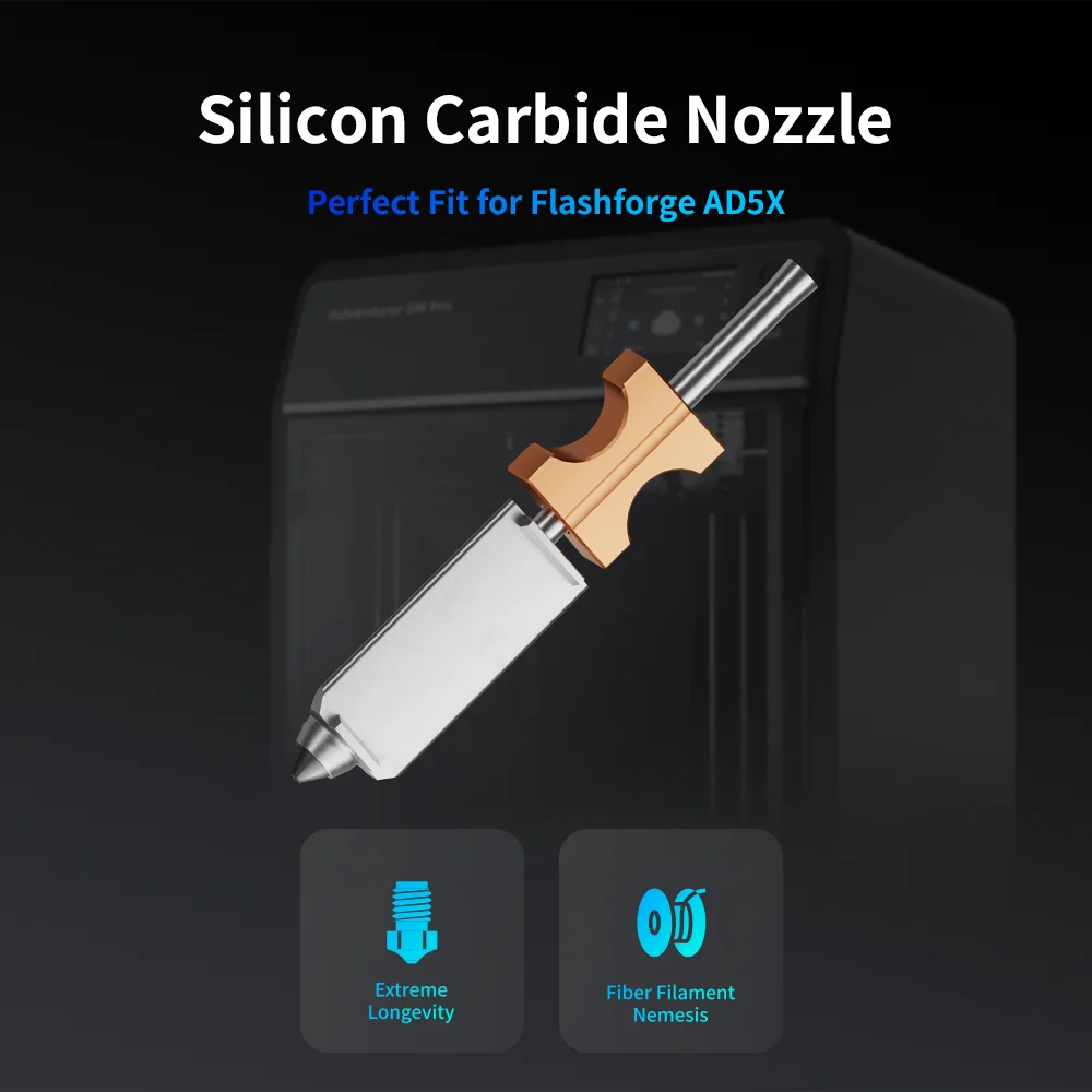 Phaetus Upgrade für Flashforge Adventurer 5X Düse Siliziumkarbid FlashForge Ad5x Extruder Ad5X Hotend 3D-Drucker-Teile – Detail 1