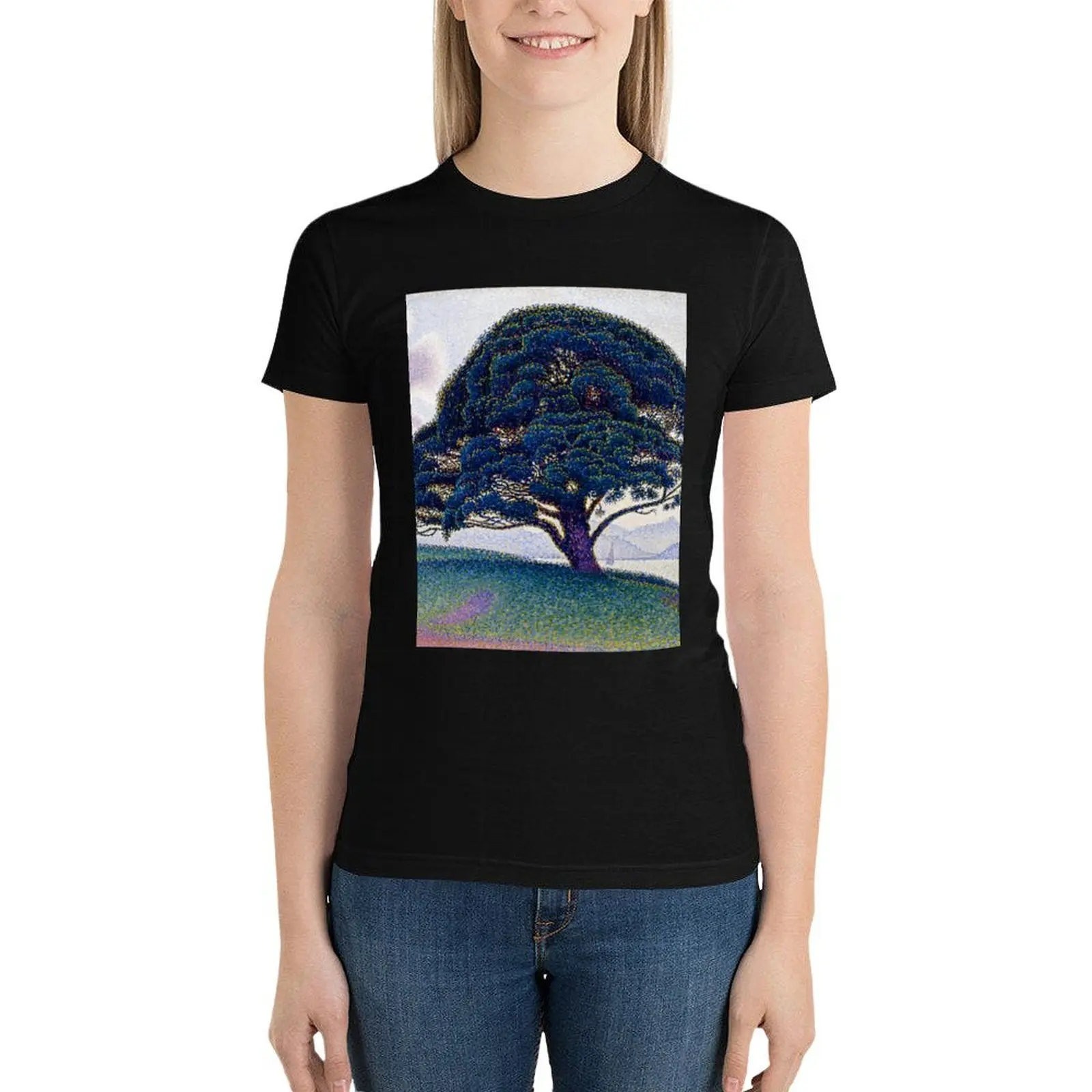 The Bonaventure Pine by Paul Signac T-Shirt korean fashion tees shirts graphic tees graphics white t shirts for Women