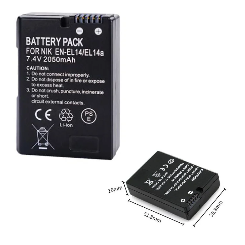 EN-EL14a EL14 CAMERA BATTERY EN-EL14 For Nikon P7000 P7100 P7800 P7700 D3100 D3200 D3300 D3400 D3500 D5600 D5100 D5300