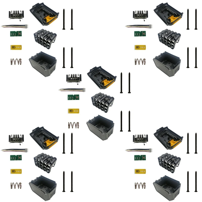 

5X DCB200 15X18650 Li-Ion Battery Plastic Case Housing For Dewalt 18V 20V DCB203 DCB204