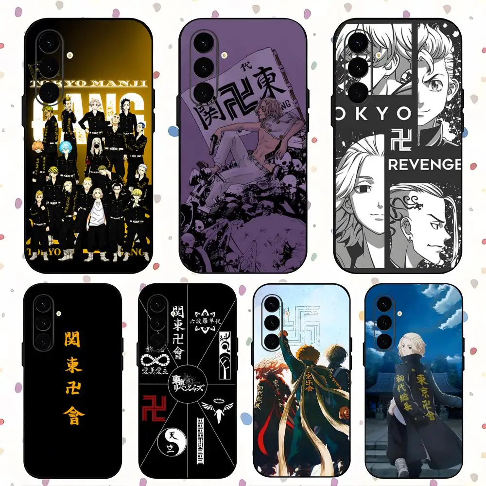 Tokyo Revengers Anime Hot Phone Case For Samsung Galaxy S25 S24 S23 S22 S21 S20 Plus Ultra Note20 Soft Black