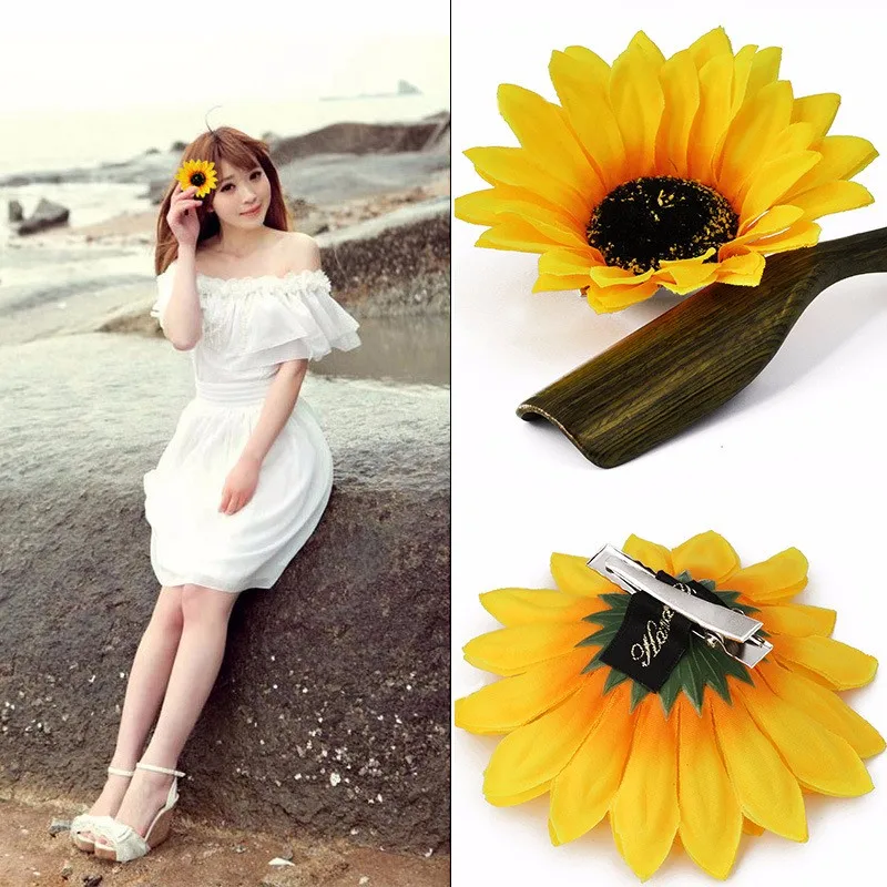 Sunflowers Hair Clips For Women Girls Sweet Seaside Duckbill Barrettes Headwear Side Hairpins for Holiday Party Hair Accessories