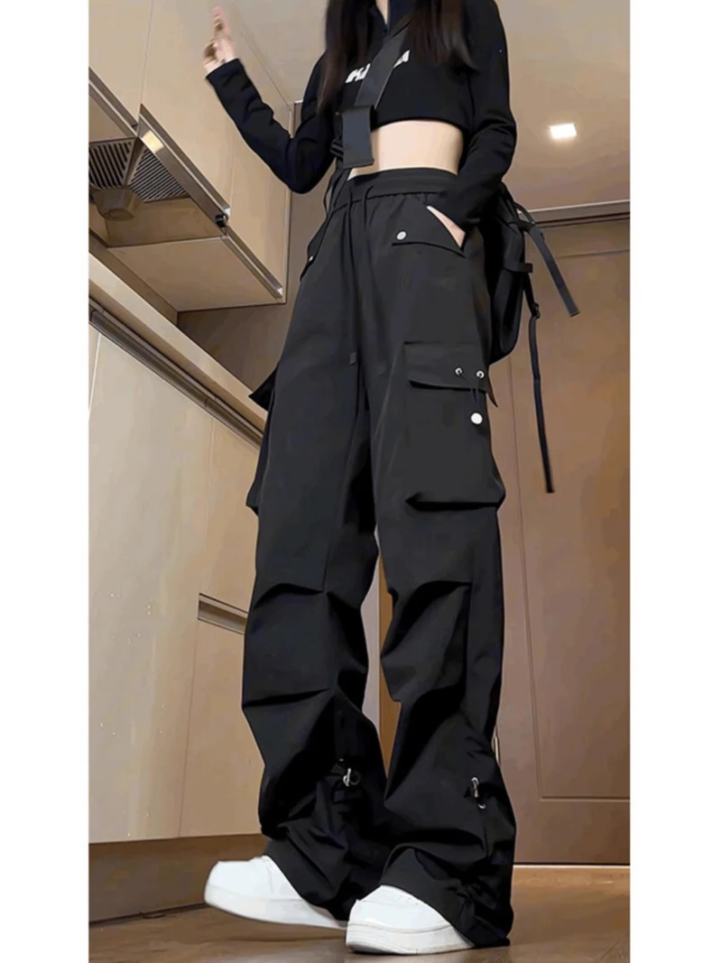 Cargobroek Dames Marine Vier seizoenen Canvas Polyester Gesplitst Klimmen Functioneel Bergbeklimmen Sneldrogend Ademend Oversize