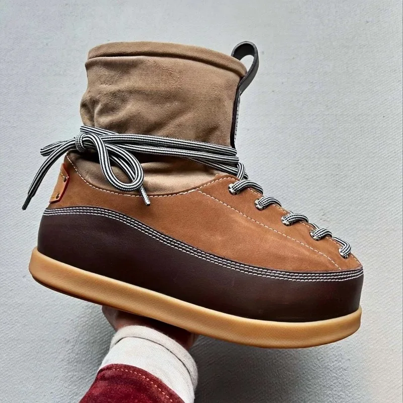 

Fashionable genuine leather bread shoes for women, new casual sports thick soled height increasing Forrest Gump shoes