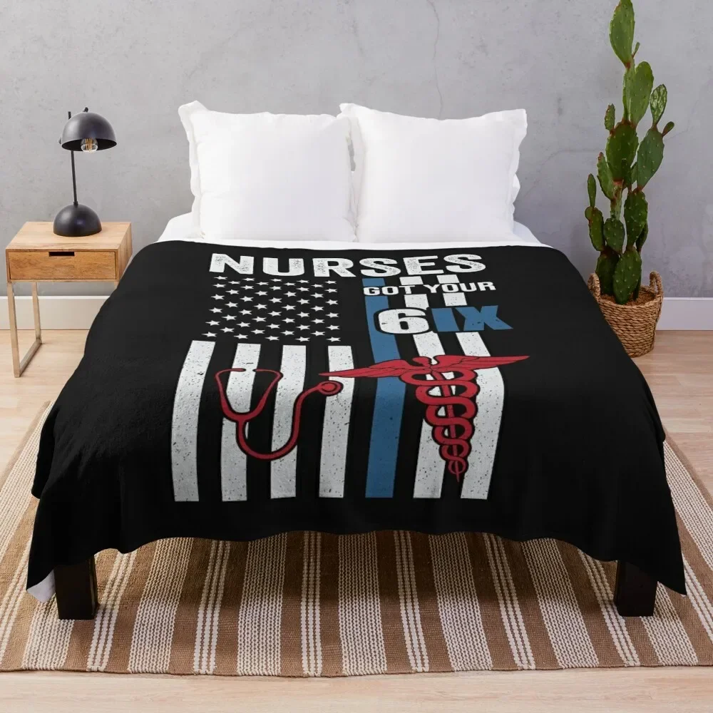 Nurses Got Your Six Nursing RN Nurse Gift Throw Blanket Soft Beds Thins Travel Sofa Blankets