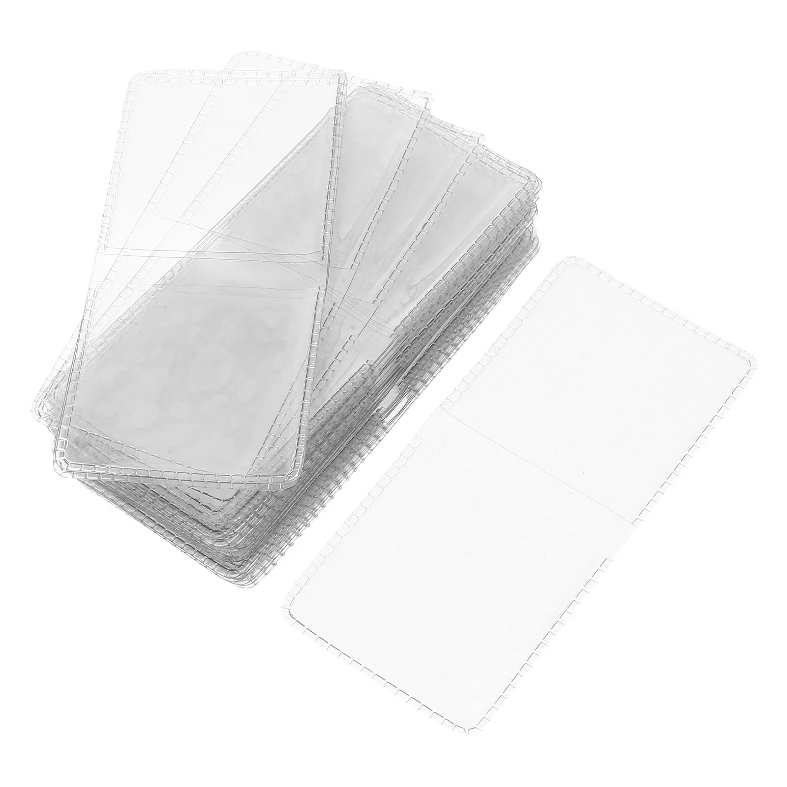 

50Pcs Clear Coin Sleeves PVC Transparent Pouches for Coin Collection Organizer Double-Sided Folding Pocket Protector for Stamps
