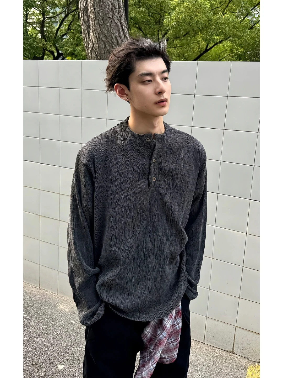 

Мужская толстовка Bla Henry с воротником и длинными рукавами в американском ретро-стиле, уникальный дизайн Cleanfit, осенняя модная молодежная верхняя одежда