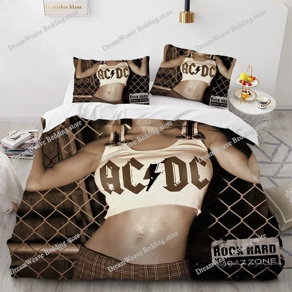 

Ac/Dc Music Bedding Set Duvet Cover 3d Bedding Fashion Design Decoration King Duvet Cover Set Double Bed Set Bedding Sets