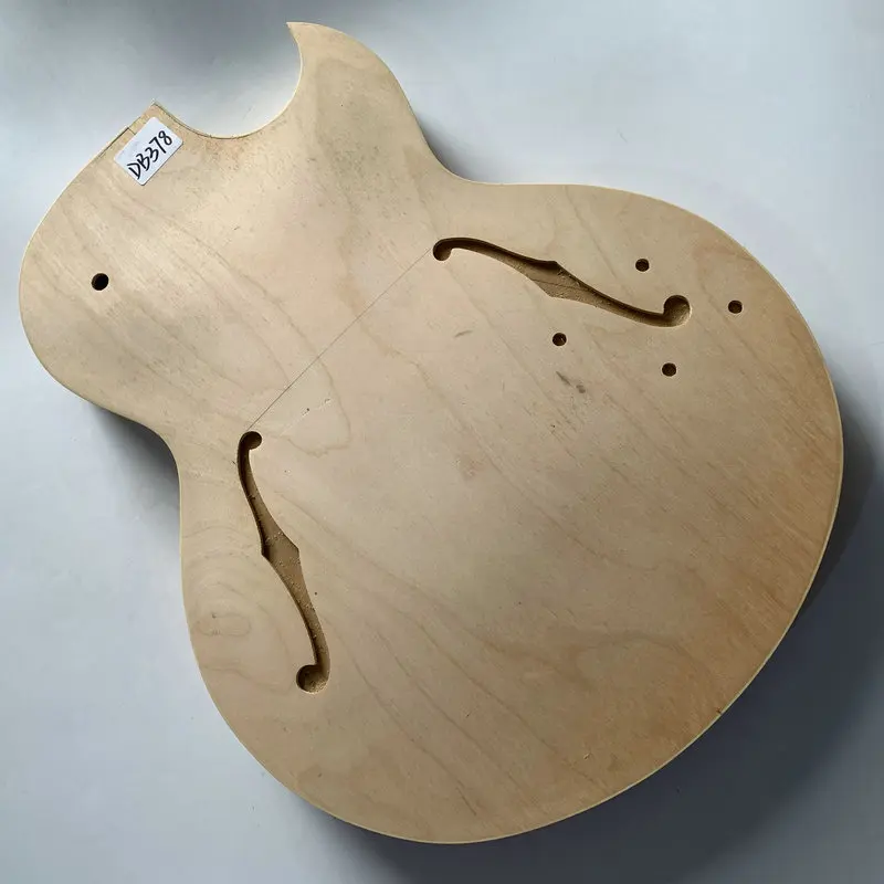 DB378  Semi Hollowbody Electric Jazz Guitar Body Unfinished No Paints Maple with Maple for DIY Replace