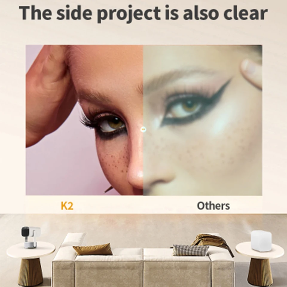 2025new projetor k2 mini portátil led vídeo android 11 wifi 6 bt5.2 espelho smartphone para 1080p 4k vídeo projetor de cinema em casa