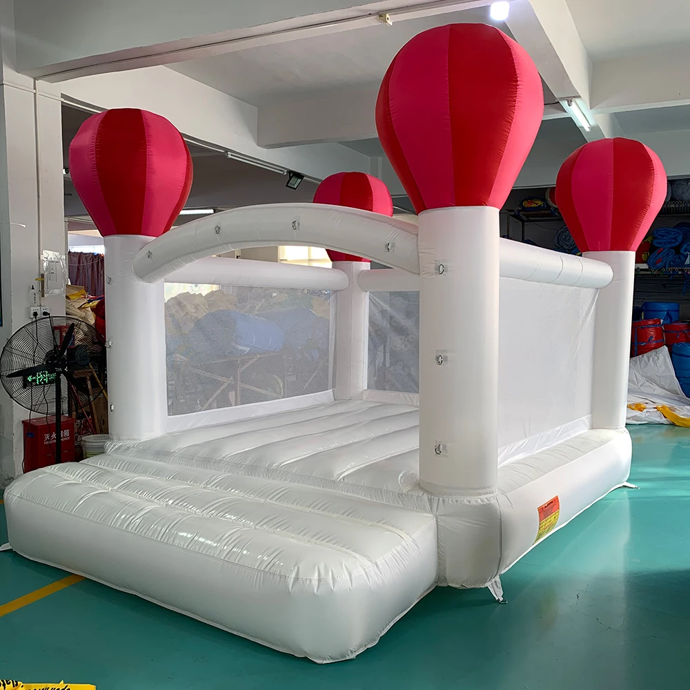 Inflatable Jumping Castle 4*3*2.8M White Bounce House For Kids Bouncy House White For Children With Blower Slide Toys 6523