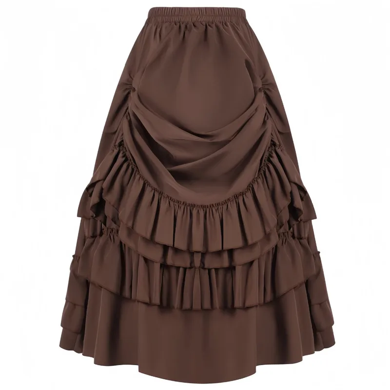 

Vintage Gothic Victorian Short Skirt Renaissance Midi Skirt Performance Dress Stage Costume Women Outfit Elegant Retro Theater