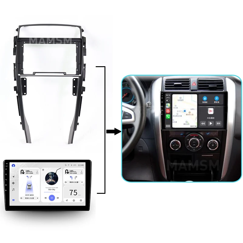 9 inch Double DIN Car radio Frame Radio Fascia for Suzuki Liana A6 2014 2015 car Stereo Face Plate Frame Radio