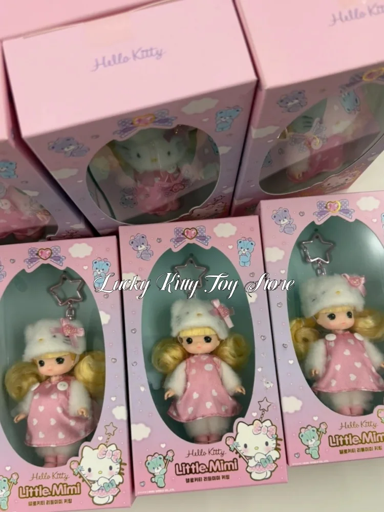 

Korean Little Mimi Hello Kitty Style Character Doll Dress-up Toys Bag Charm Keychain for Kids Toy Cute Decor Girl Birthday Gift