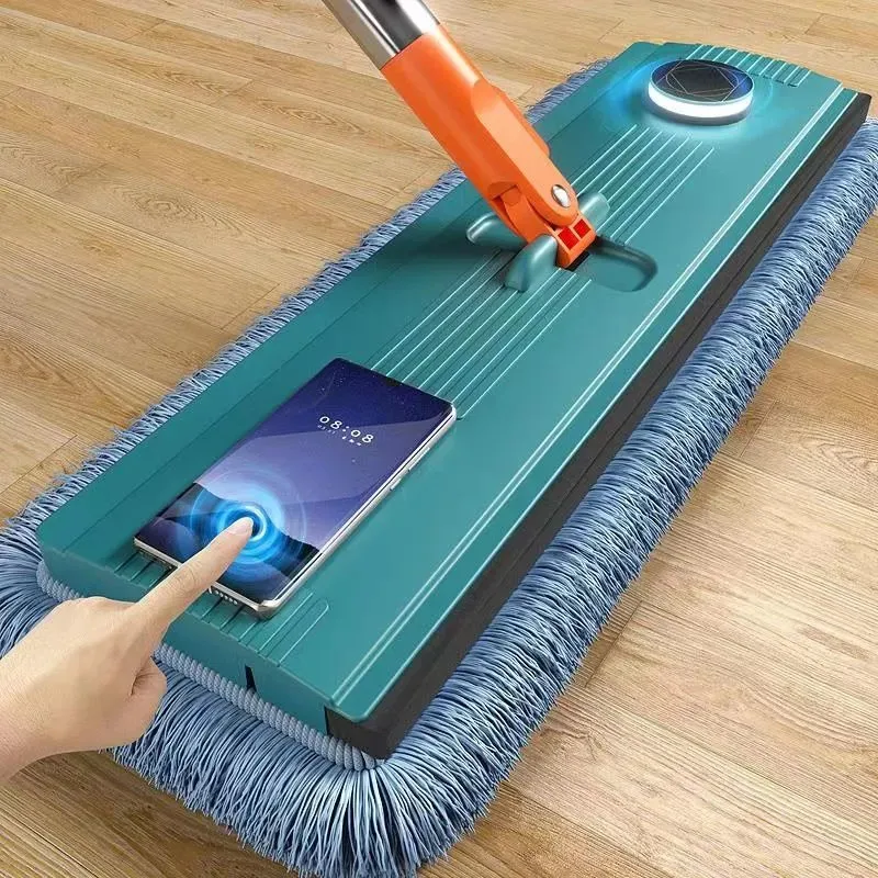 New Magic Hand-free Mop With Spin Free Hands Microfiber Lazy Floor Wringer Mopping Washing Household Cleaning Tools