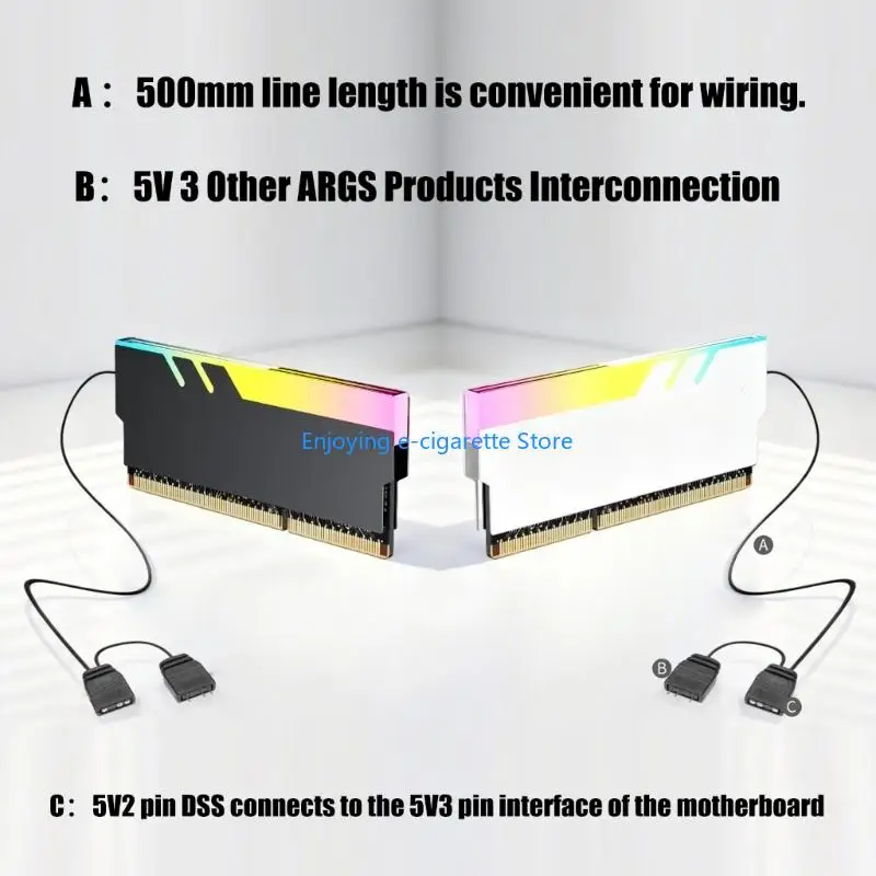 Adressierbarer Beleuchtungs-Metallspreizer für DDR5 DDR4 DDR3 DDR2-Speichermodul Gaming Y4QF – Detail 10