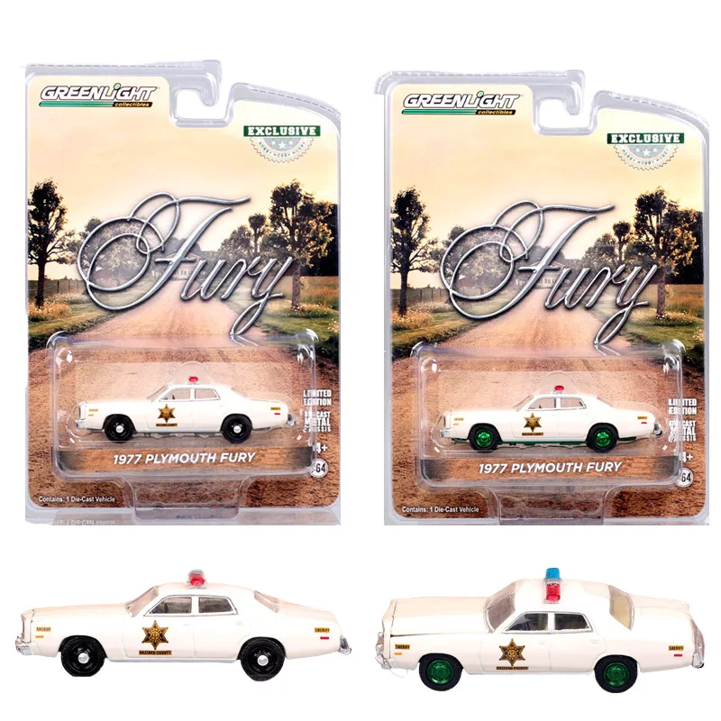 

Greenlight 1/64 Scale 1977 Plymouth Fury Hazzard County Police Cruiser Car Sheriff Diecast & Vehicles Car Model Toy Replicas