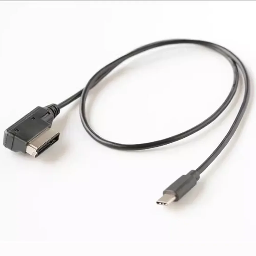 For Audi A4 A5 A6 Q5 Q7 Golf MK7 GTI AMI MMI VW Skoda MDI Media-in Type-C TypeC cable AUX audio+charging interface adapter