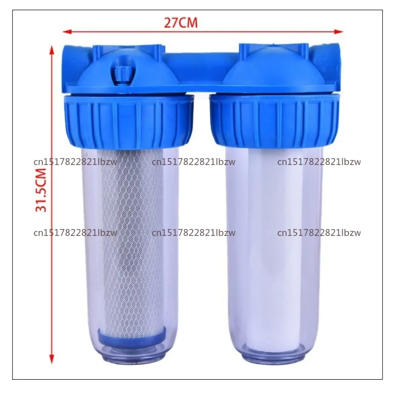 1Set 10inch Two Stage Filter Bottle Washable Filter Element Household Kitchen Tap Water Pipeline Filter Water Purifier