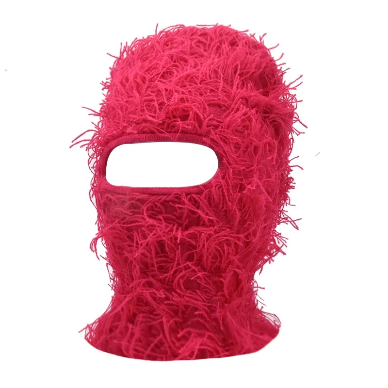 2024 New Hip Hop Balaclava Distressed Knitted Caps Full Face Ski Mask Women Outdoor Camouflage Fuzzy Ski Balaclava Beanies Hat, image 15