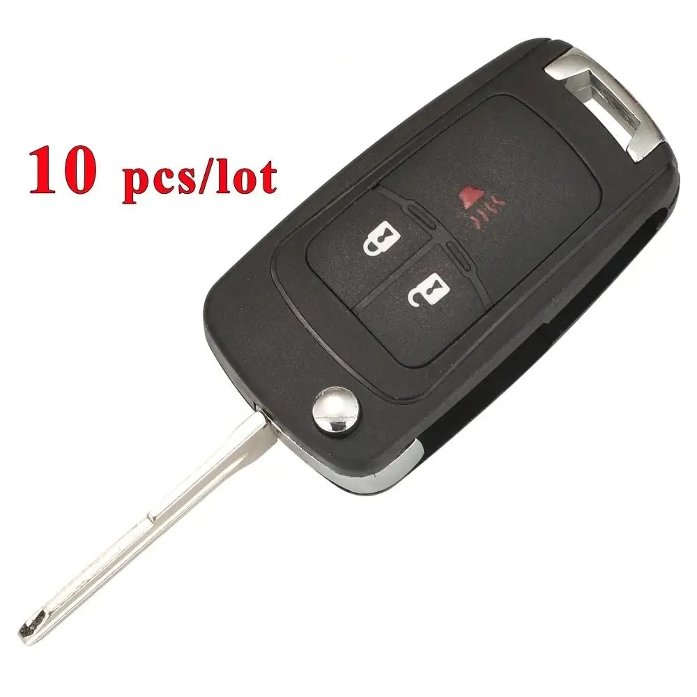 10pcs/lot Folding 3 Buttons Remote Car Key Case Shell for Chevrolet Cruze Spark 2013+ Flip Remote Key Fob Replacement