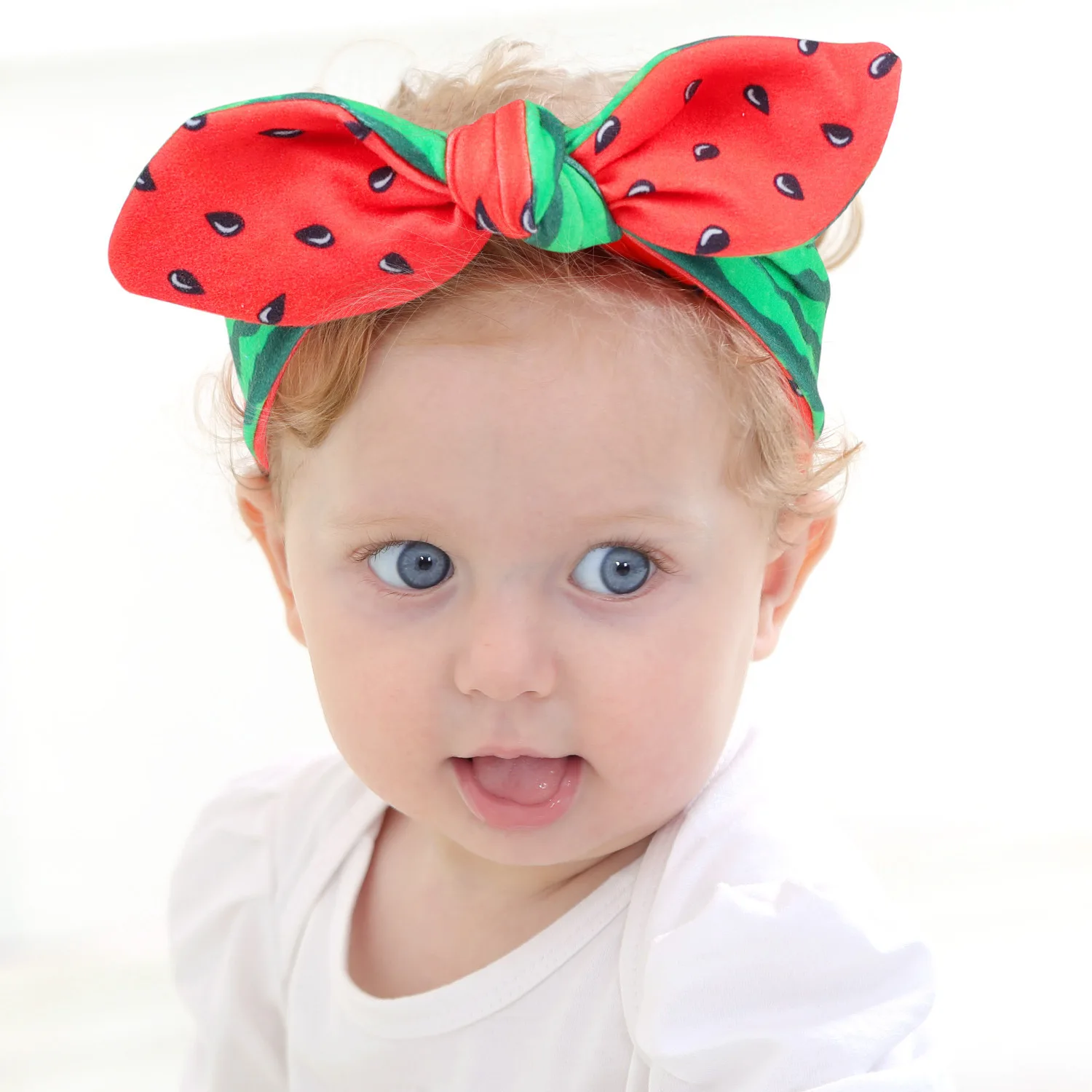 1 Pieces Lytwtw's Baby Girl Headband Infant Hair Accessories Watermelon Bows Newborn Headwear Tiara Headwrap Gift Head Band