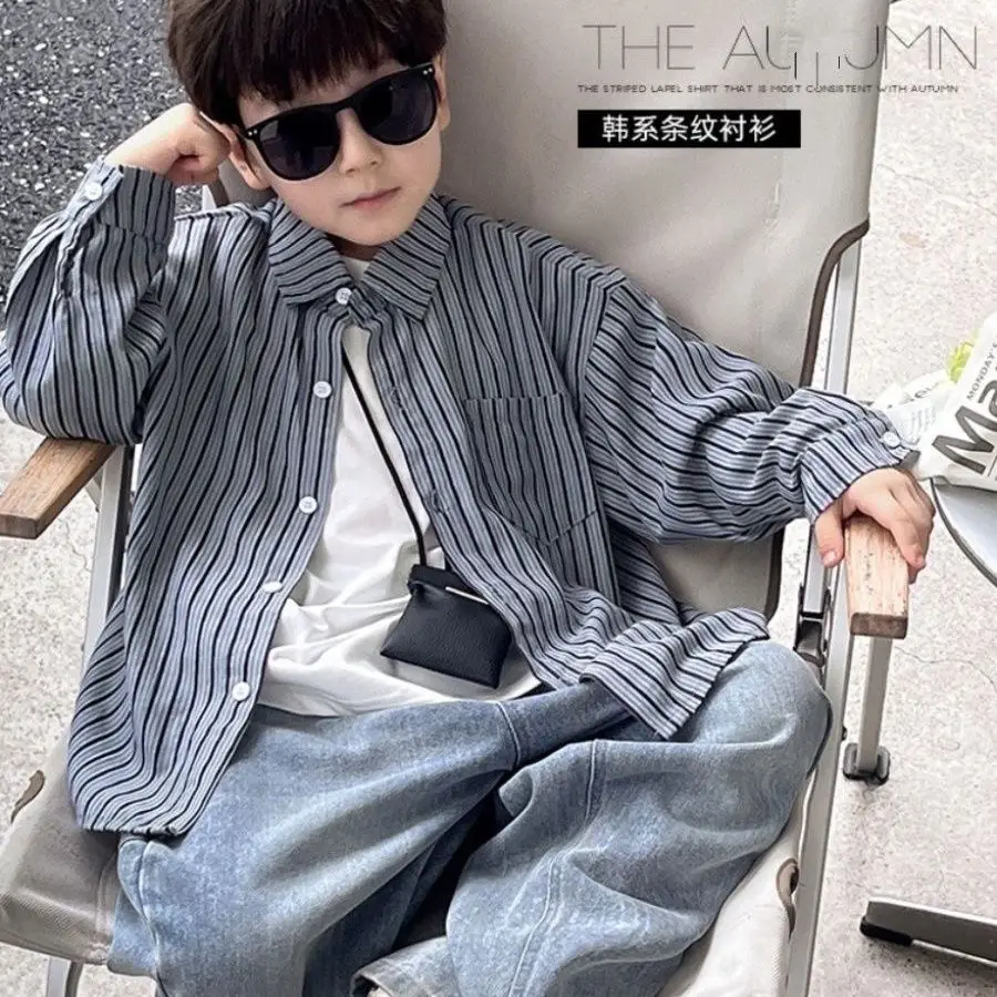 IENENS Kids Shirt Clothes Spring Thin Blouses Clothing Infant Boy Plaid Cotton Tops 1 2 3 4 Years Kids Long Sleeves Shirt