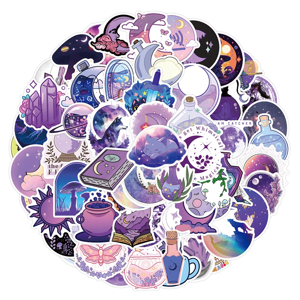 10/30/50/110pcs Magic Witch Moon GothicStickers Aesthetic Waterproof Graffiti Skateboard Motorcycle Stationery Sticker Decal Toy