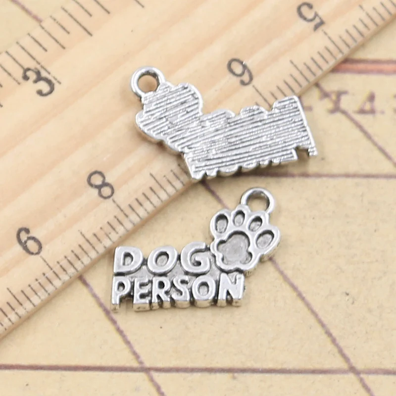 20pcs Charms Dog Paw Person 14x17mm Tibetan Silver Color Pendants Antique Jewelry Making DIY Handmade Craft