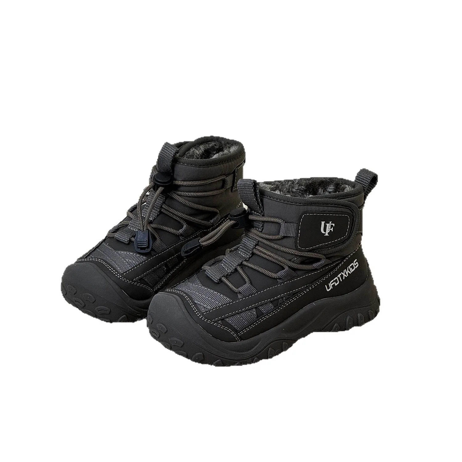 

New Winter Children's Boys and Girls Versatile Plush and Thickened Outdoor Snow Boots Kids Toddler Non-slip Warm Hiking Boots