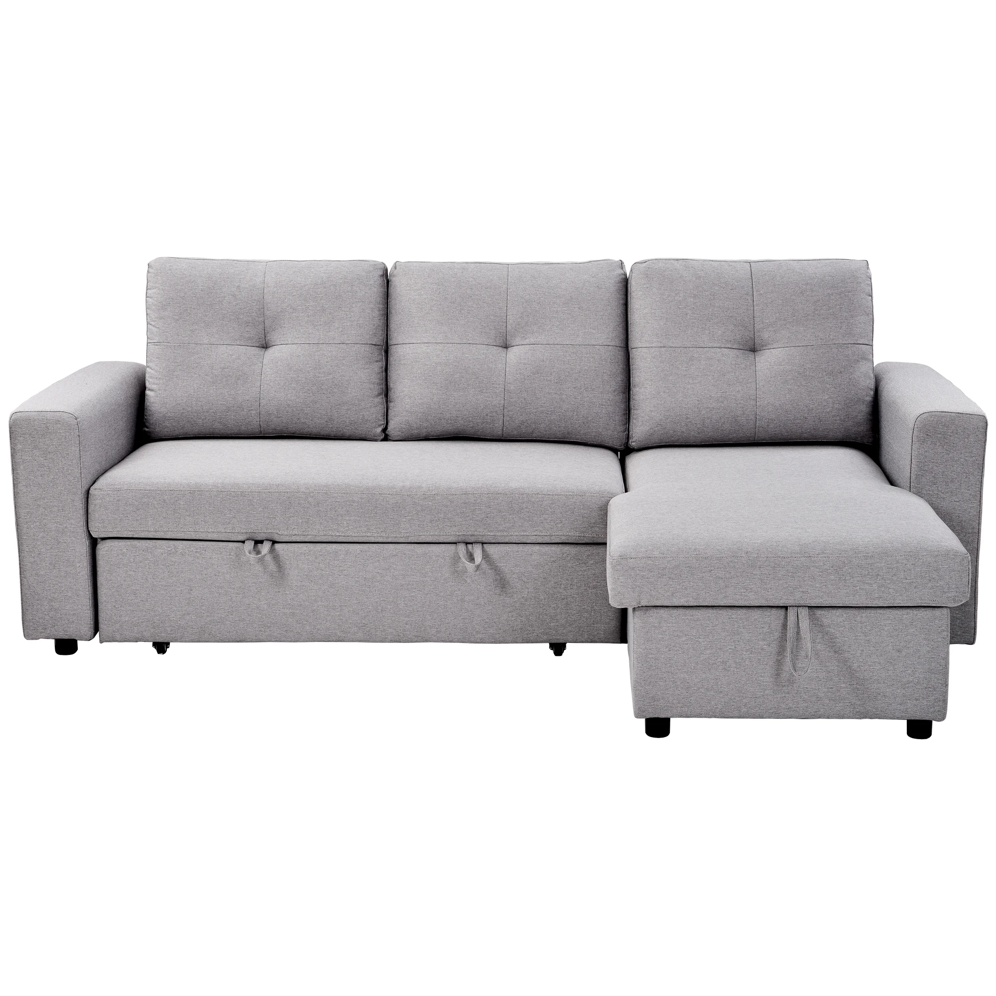 Modern Living Room Sofa Cum Bed Convertible Bed Armchair L Shape Corner Pull Out Sofa Bed Manufacturer Supplier with Storage view 6