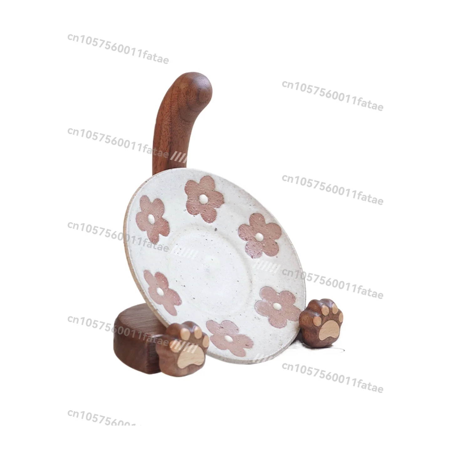 

Cat Cat Paw Plate Rack, Plate Display Storage Rack, Black Walnut Plate Ornament Bracket Bracket