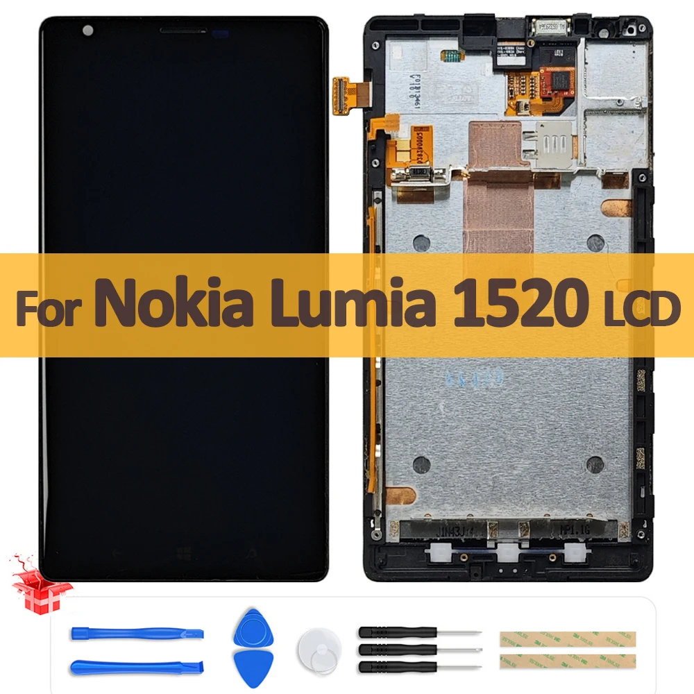 

6.0" Original LCD Display For Nokia Lumia 1520 RM-937 RM-938 RM-939 RM-940 LCD Touch Screen Digitizer Assembly Repair with Frame
