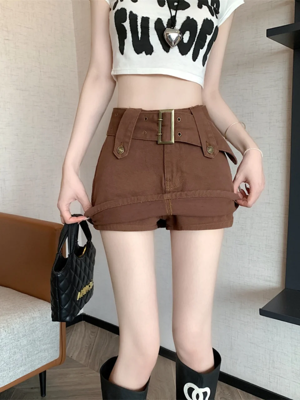 الأمريكية الرجعية الساخن فتاة زائد حجم الدنيم تنورة المرأة تصميم التخسيس Bodycon تنورة عالية الخصر ألف خط ort تنورة #3