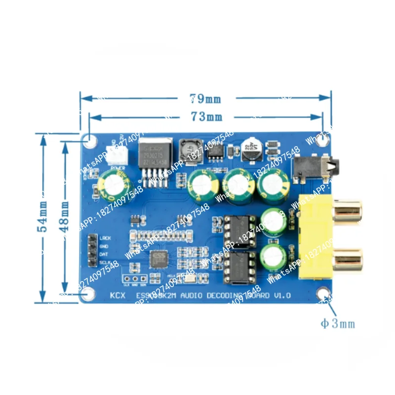 5-12V 2-channel system ES9018K2M Audiophile I2S DAC Decoder Board Hi-Fi Audio Module with Dual Op-Amp & Low-Noise Power