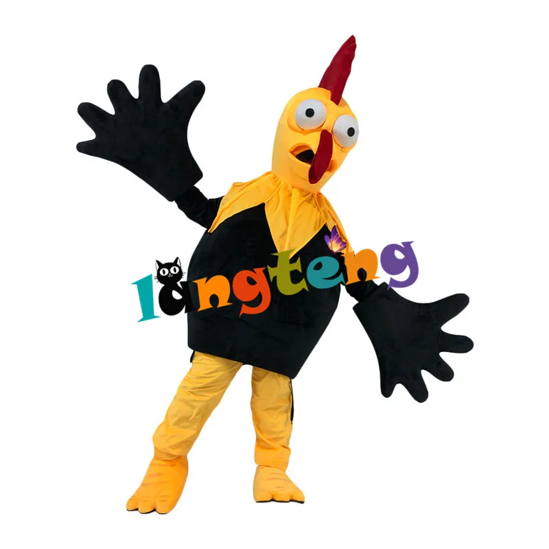 1109 Hand-made Toy Black Chicken Stuffed Mascot Costume Animal For Adults