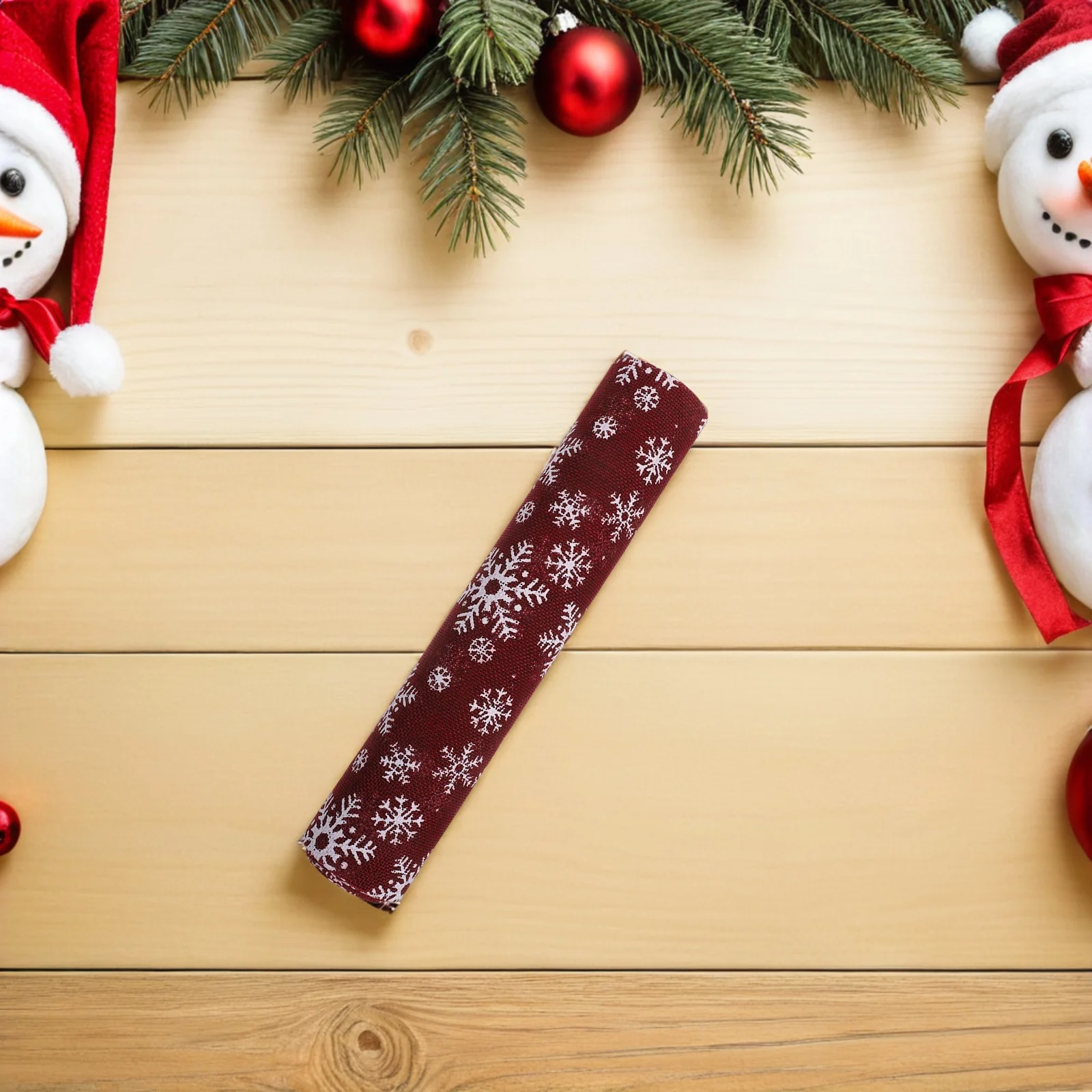 

Christmas Snowflake Table Runner Cloth Winter Desktop Centerpiece Polyester Holiday Party Banquet