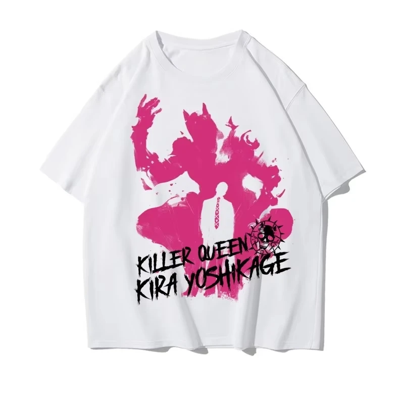 Camiseta con estampado gráfico de Anime Jojo para hombre, moda urbana de verano, ropa holgada cómoda de algodón de manga corta para hombre y mujer