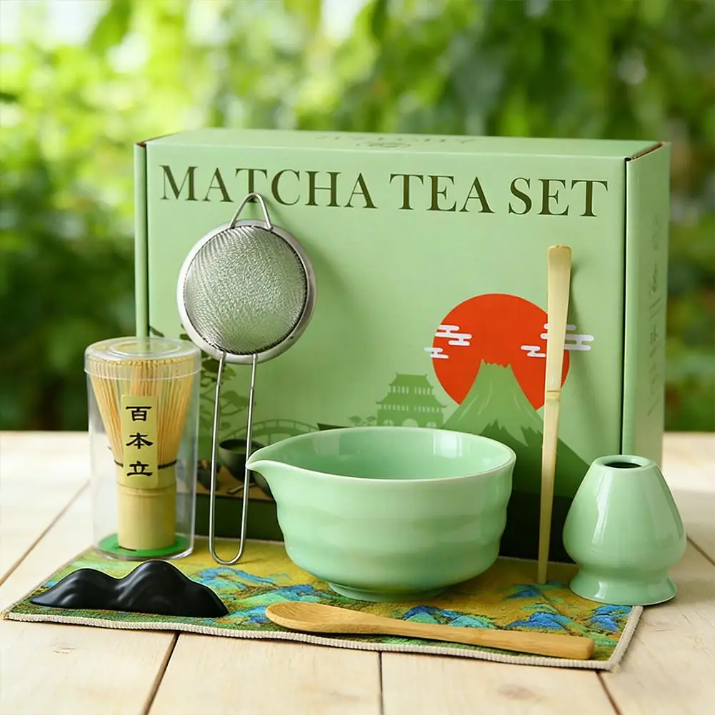 Juego de Té Matcha Japonés de 4/8 Piezas, Herramientas Tradicionales Hechas a Mano para Preparar Té, Exquisito Regalo de Cumpleaños y Festividades para Amantes del Té