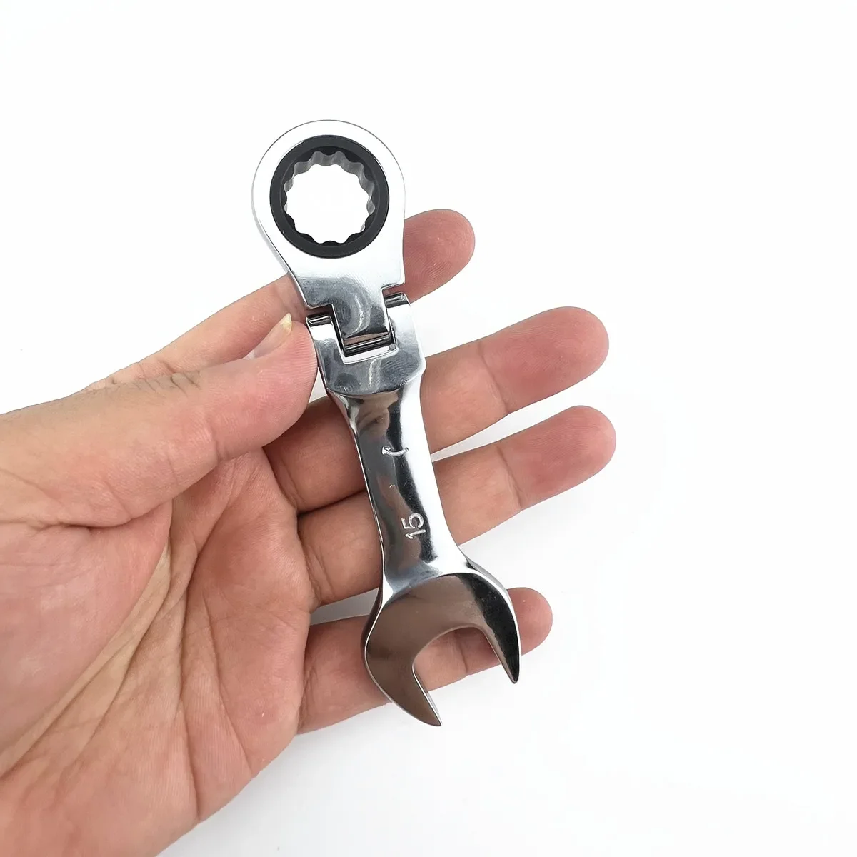 S787f2fada29e448aa08a74d660f2ed6d5 Mini Short Handle Ratchet Wrench With Movable Head Quick Dual-purpose Open End Wrench Hardware Tool Labor-saving Wrench Mallzona