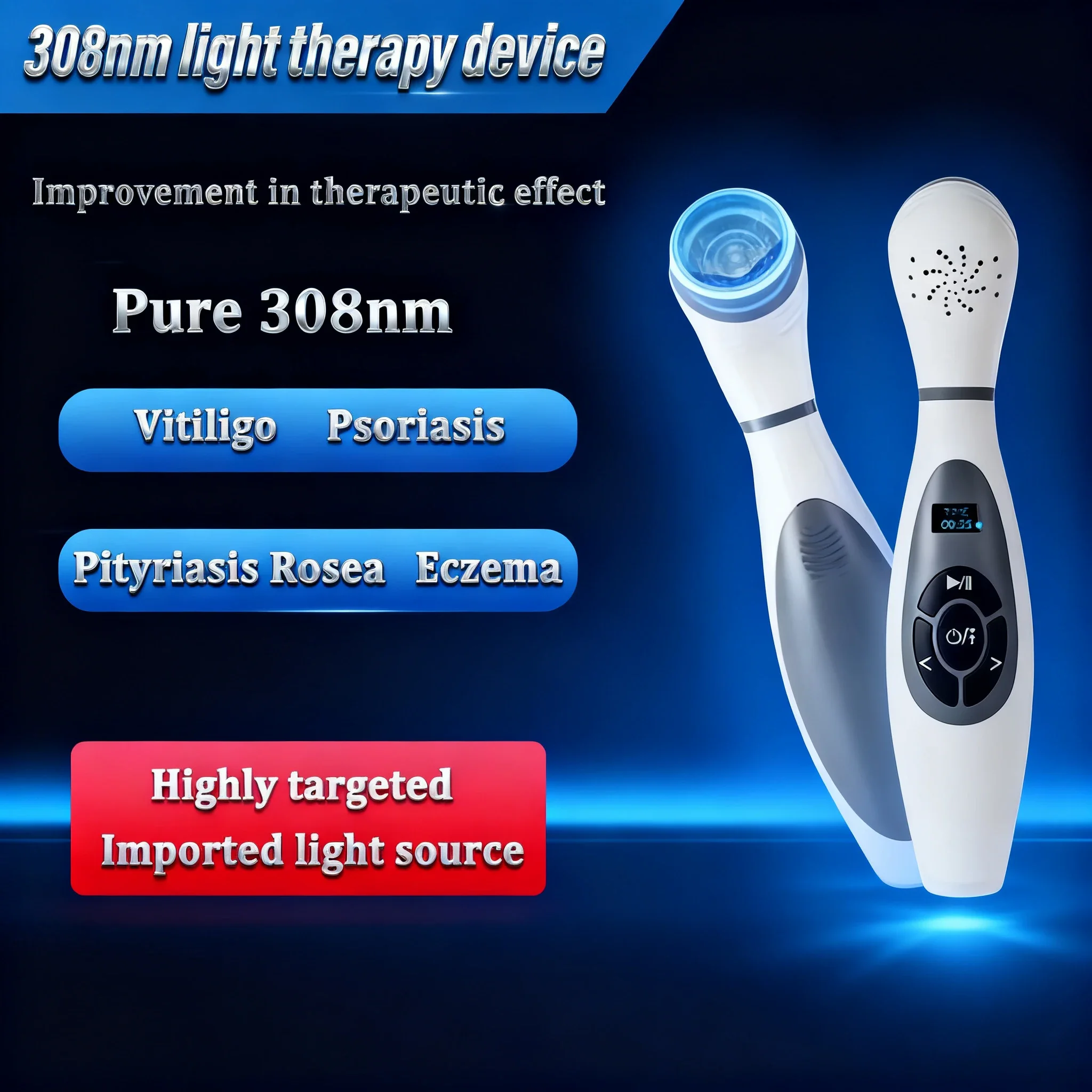

UV Lamp for Vitiligo Psoriasis Treatment 311nm Ultraviolet Phototherapy Device UVB Light Therapy for Skin Conditions