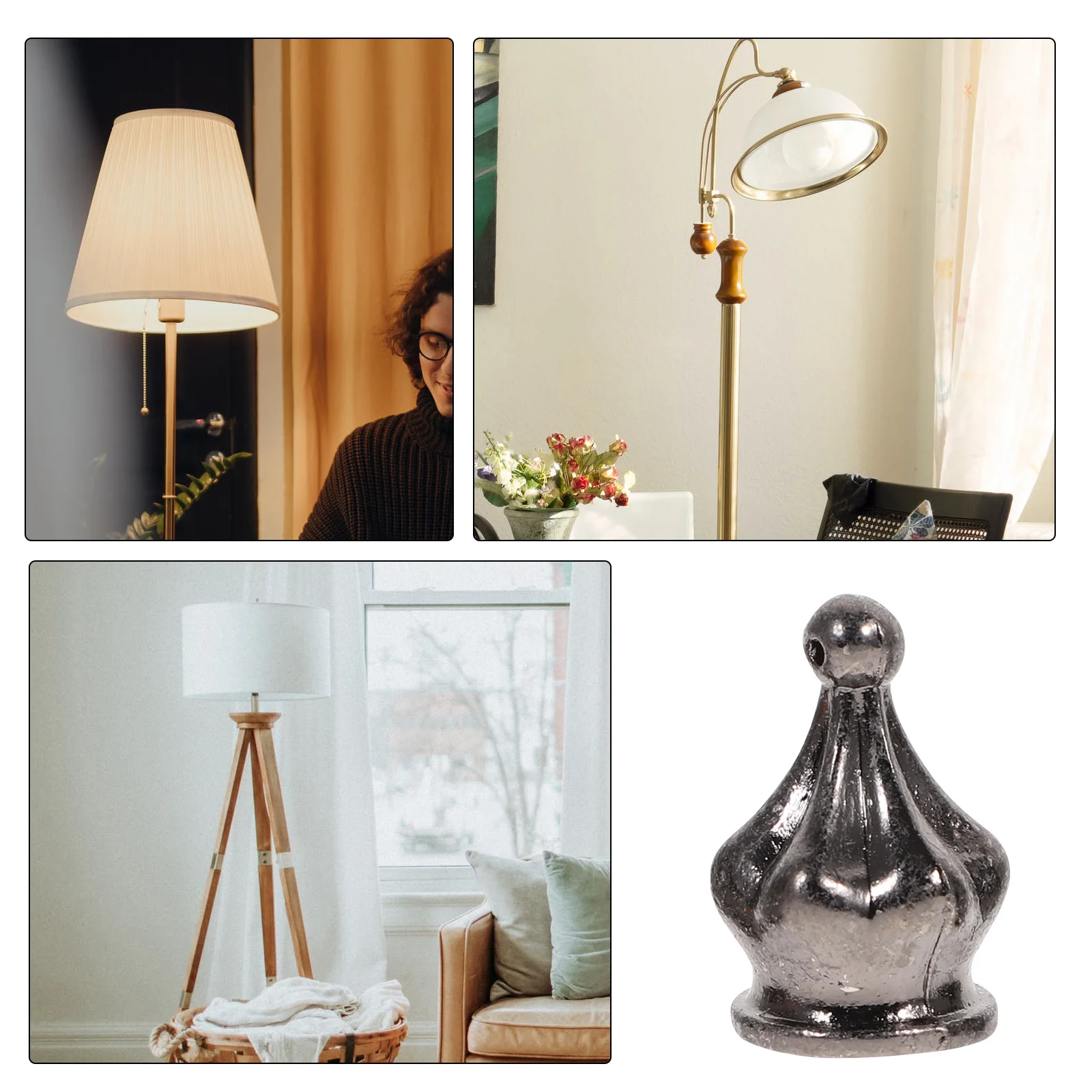 

10Pcs Lamp Finials Plastic Light Knob Decor Durable Screw Caps for Lamp Shade Holder Harp Desk Floor Lamps Light Screw Caps