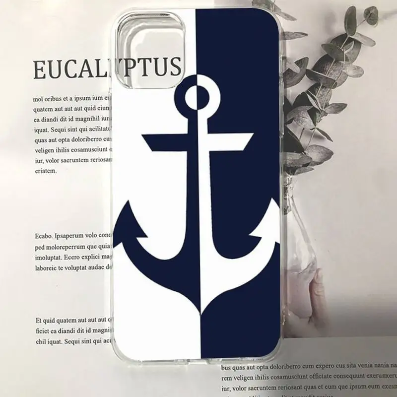 Nautical anchors Phone Case For iPhone 14 13 12 Mini 11 Pro XS Max X XR SE 6 7 8 Plus Soft Silicone Cover