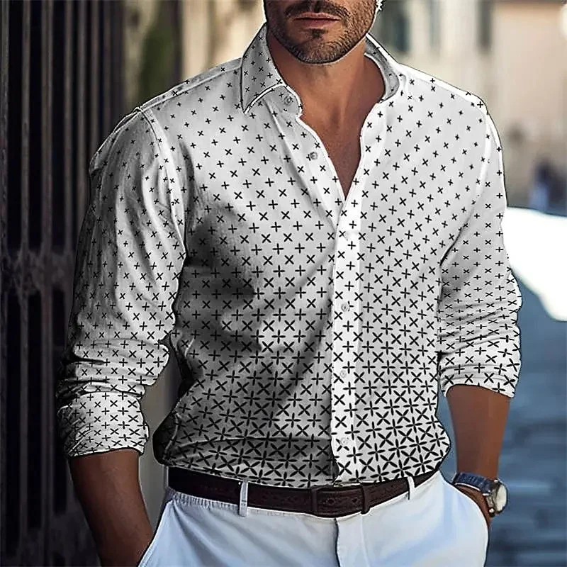 Camisa clásica de manga larga para hombre, camiseta informal de manga larga para fiesta Social, estilo británico Retro, primavera y otoño, 12