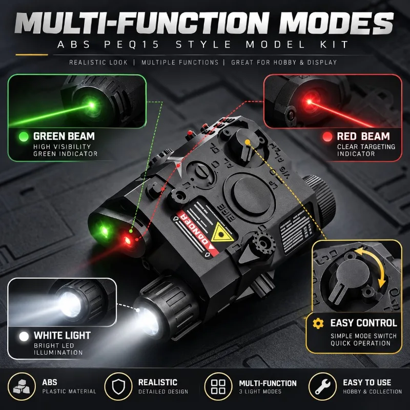 ABS Model Decor Accessory with Light and Beam Indicator Fit Universal 20mm Rail Hobby Model