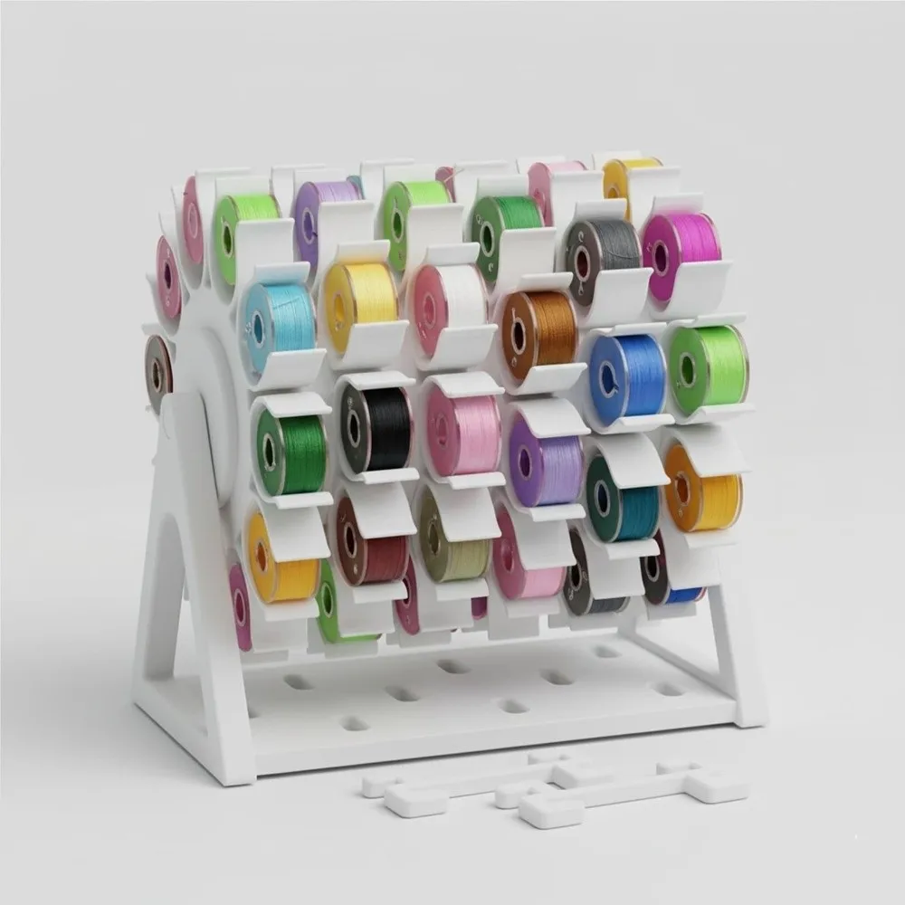 60 Slots Rotating Bobbin Thread Organizer DIY Sewing Hand Crank Windmill Bobbin Storage Rack Non-slip Base Handmade