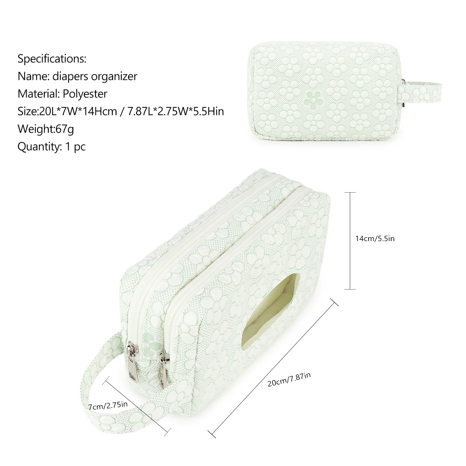 2-in-1 Portable Diaper & Wipe Organizer Bag for Moms – Handheld Dispenser Pouch for Baby Diapers and Essentials