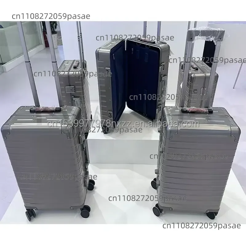 20-Inch titanium business luggage with 360-degree rotating wheels, USB ports, cutting and soldering services, 98% titanium