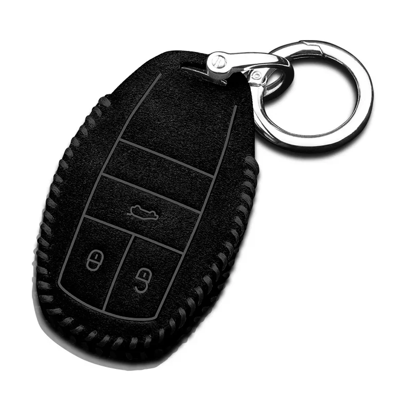 For Bentley Bentayga Flying Spur Continental Mulsanne 23-24 Suede Smart Key Keyless Remote Entry Fob Case Cover Car Accessories